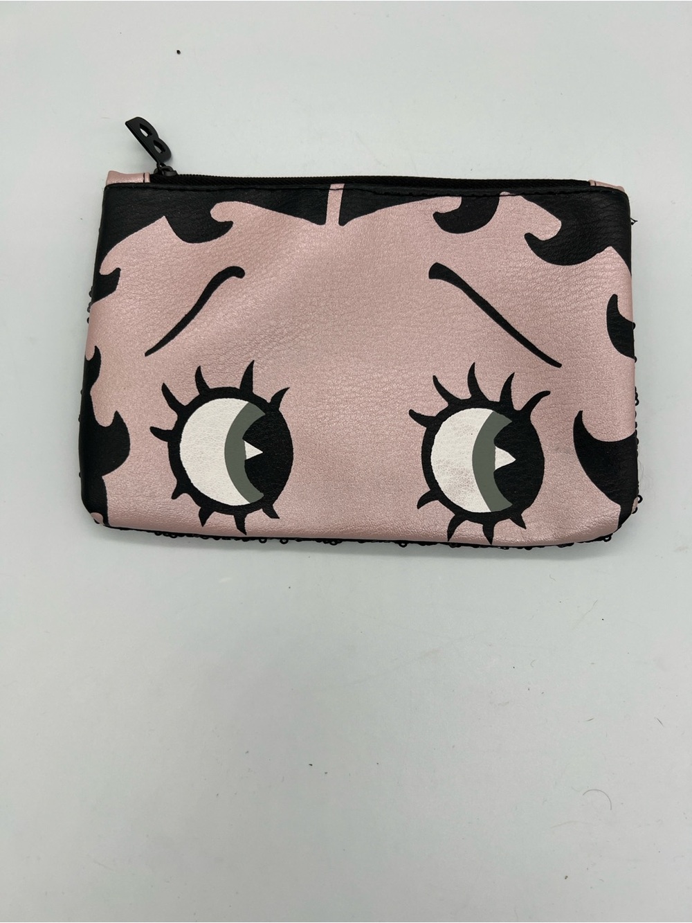 Betty Boop Pink and Black Eye Graphic Cosmetic Pouch